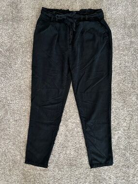 GAP Black Tie Waist Lyocell Paper-bag Trousers